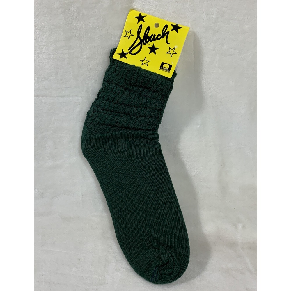 Slouch Socks Women's Scrunch Hooters Socks Dark Green Sz 9-11‎ NWT Made In USA